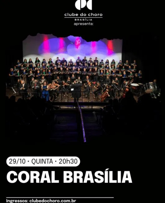 Arte de divulgação de CORAL BRASÍLIA – PONTO DE ENCONTRO, no Clube do Choro de Brasília