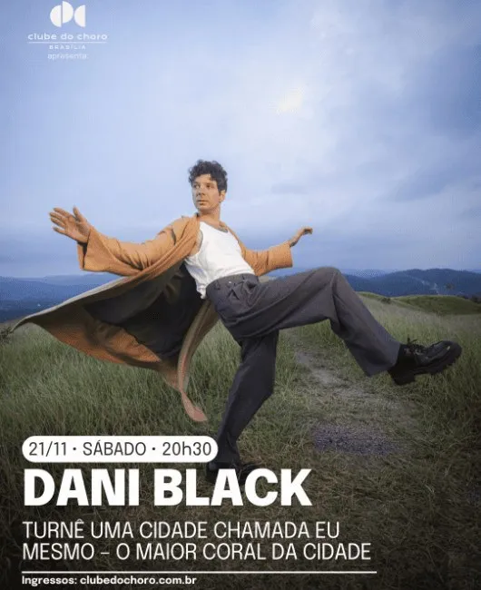 Arte de divulgação de Dani Black, no Clube do Choro de Brasília